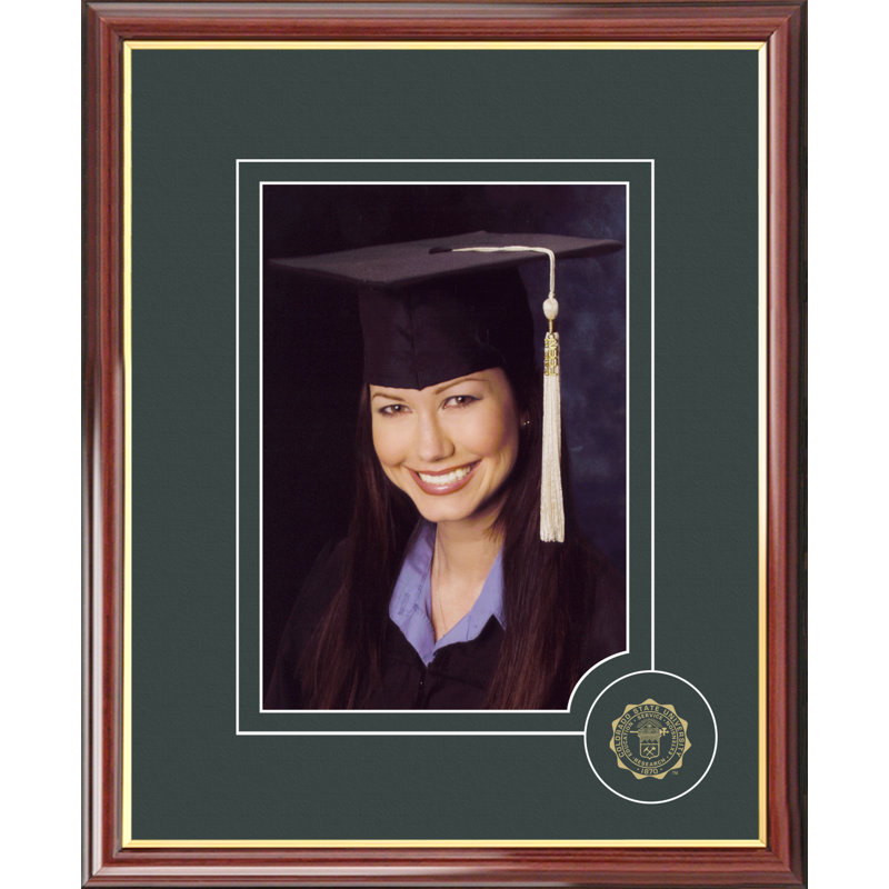Cadre photo portrait diplômé universitaire Howard, Teinture satinée acajou