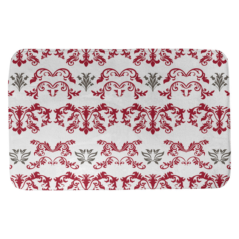 Tapis pour salle de bain Tampa Bay Football Baroque, l 21 po x L 34 po, Rouge / blanc / étain