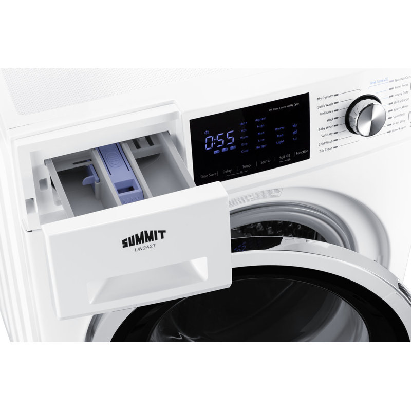 Compact White Electric Stacking Washer and Dryer Set