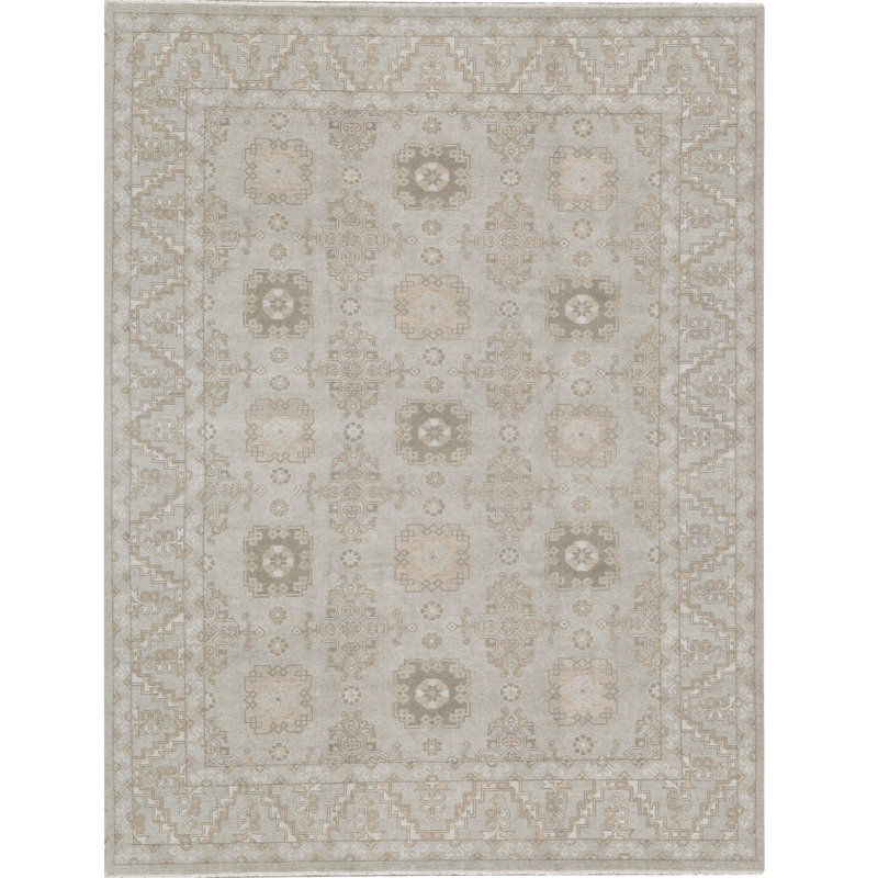 Hand-Knotted High-Quality Green Area Rug