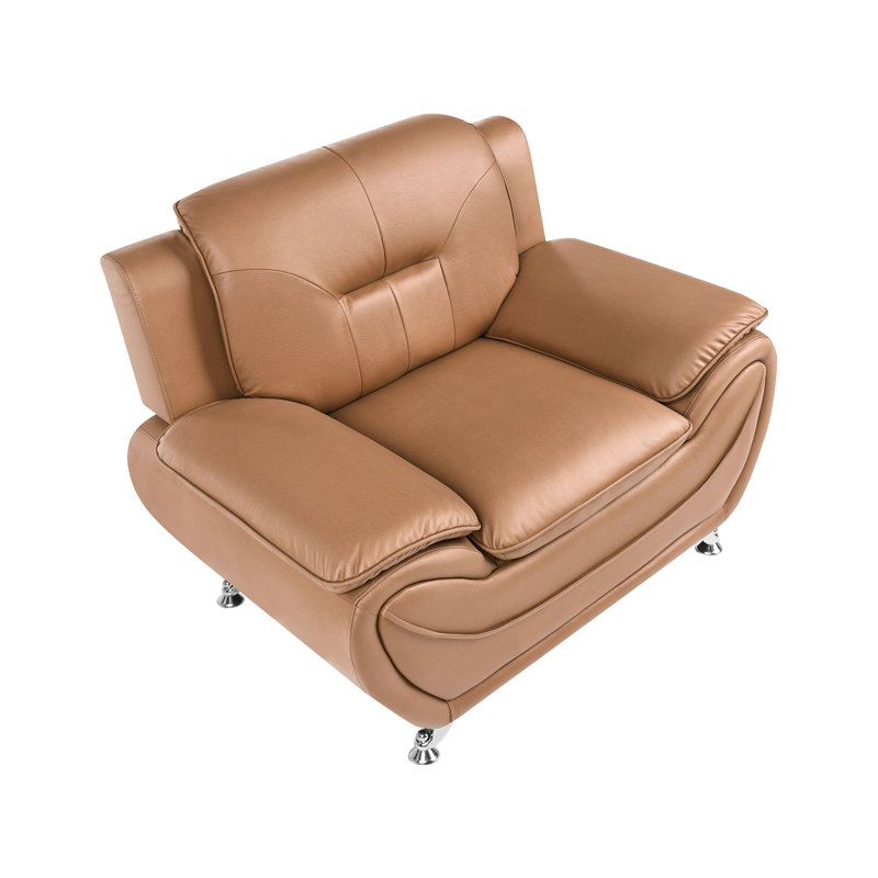 Armchair LEIRA Faux Leather, Brown