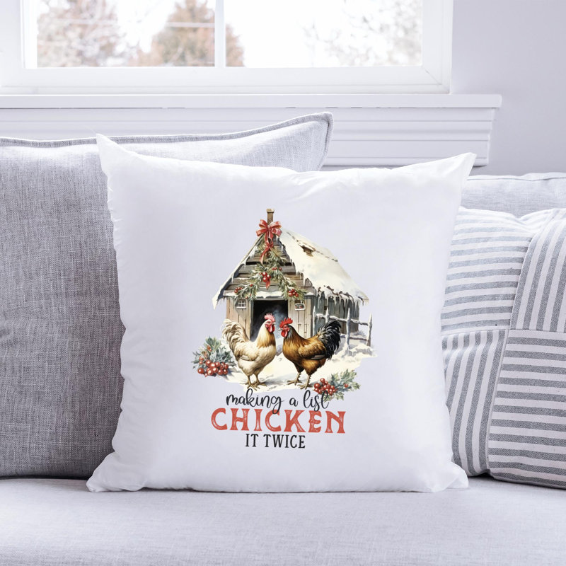 Christmas Farm_2 Reversible Throw Pillow, 14" x 14"