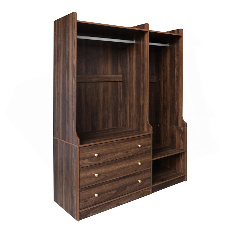Rangement ouvert pour garde-robe en bois, Brun