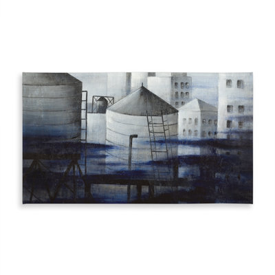 Gray City Building Tablecloth - Indoor/Outdoor Home Decor