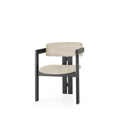 Chaise moderne à structure en bois avec revêtement en tissu de lin, gris clair et noir, 22,8 po x 29,9 po x 19,3 po | Siège et dossier en contreplaqué, capacité de 185 lb | Élégant et confortable pour la maison ou le bureau, conception ergonomique
