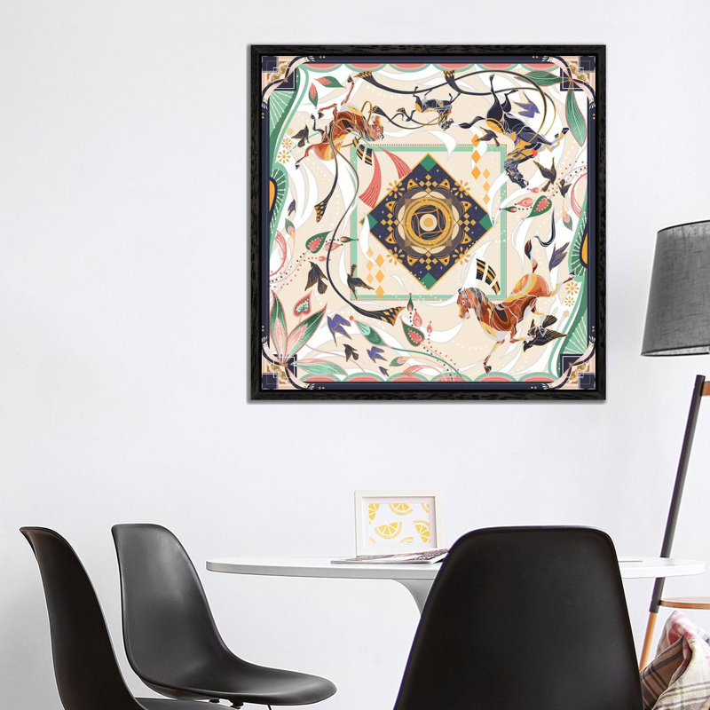 Pegasus by Sija Hong - Painting on Canvas, Black Framed, 93.98 cm H x 93.98 cm W