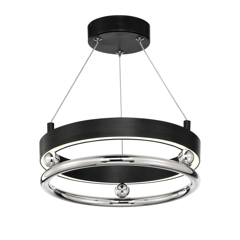 Luminaire suspendu géométrique unique 1 lumière, H 9 po x l 13,25 po x P 13,25 po