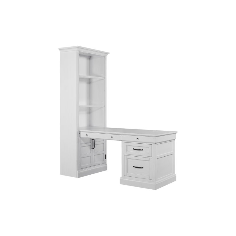 Bureau Amardo avec prises intégrées, Blanc