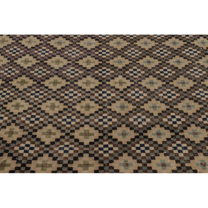 Distressed One-of-a-Kind 4'11" X 6'10" Hand Knotted Area Rug