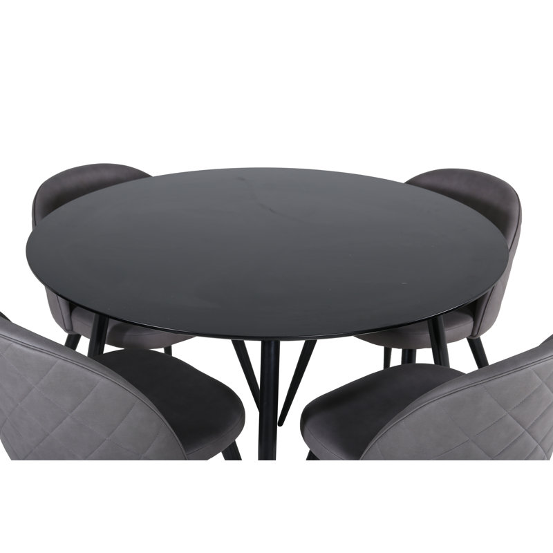 Buckelew Dining Set, Grey, Black