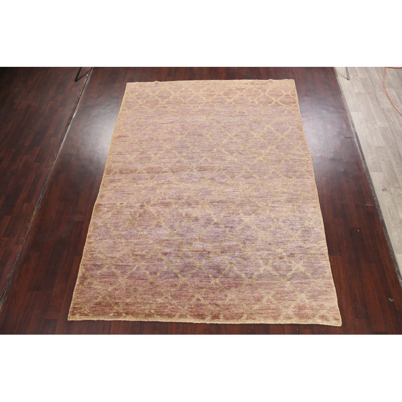 Tapis oriental à motif treillis abstrait 8 x 11