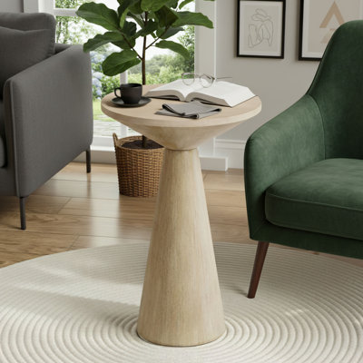 Petite table d'appoint ronde en bois naturel de style campagnard, pouvant être utilisée comme support à plantes ou table à boissons, convient aux petits salons et très polyvalente.