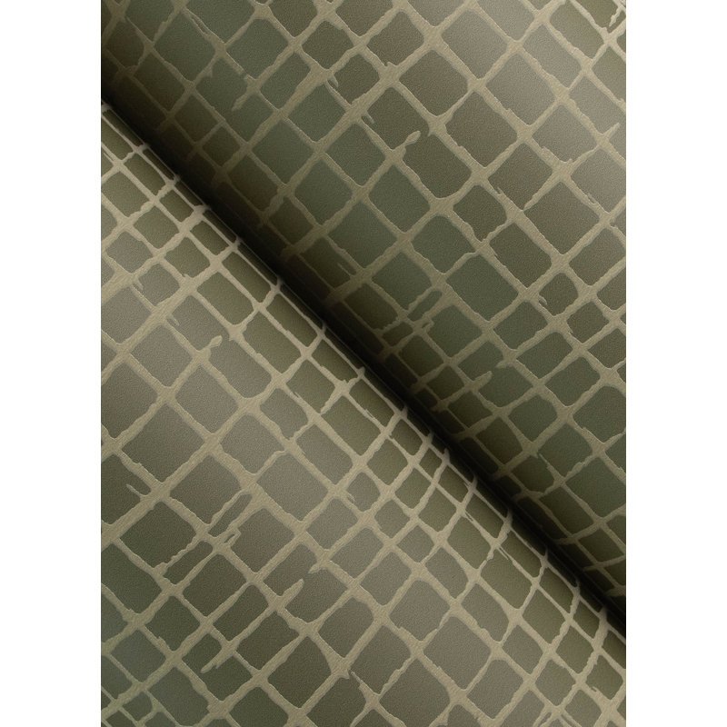 Papier peint Albin Moss Gridline, Vert