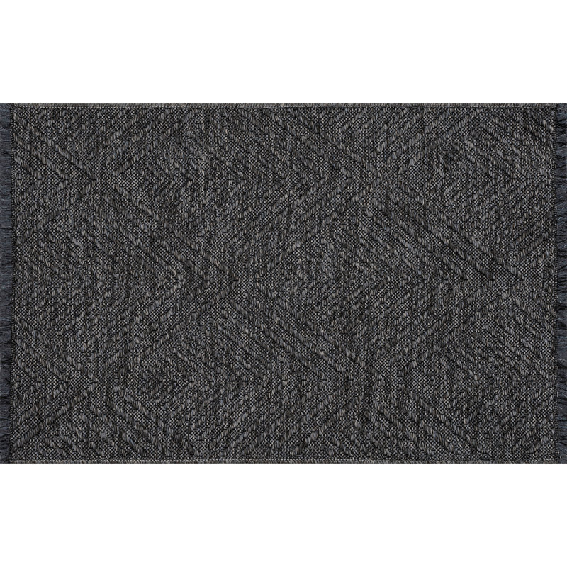 Tapis gris foncé lavable en machine Breneisha, Rectangle 2 pi x 3 pi