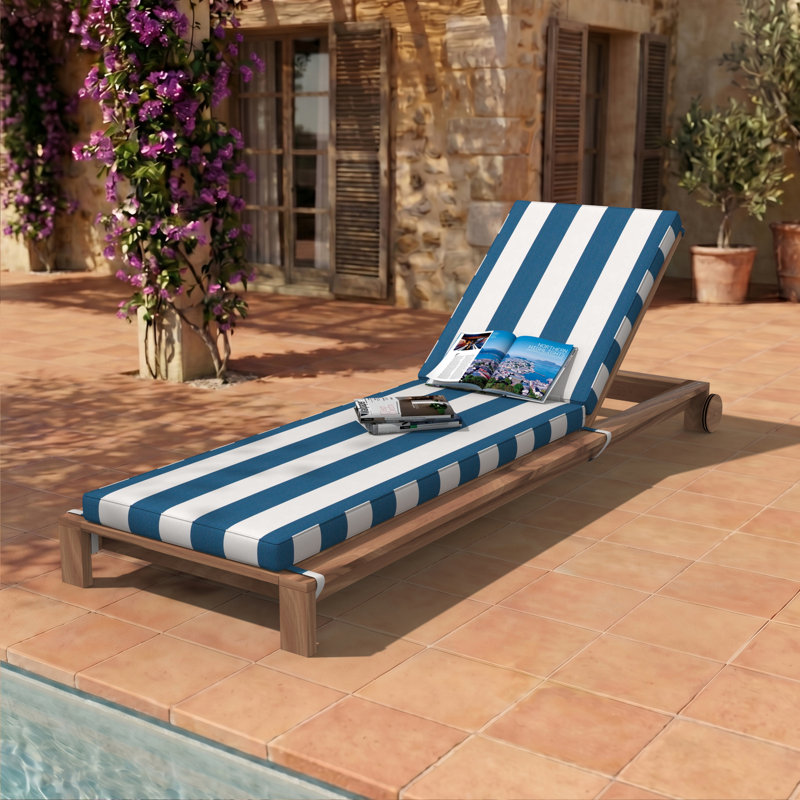Sunbrella® Outdoor Chaise Cushion, 21" W x 78" D, Cabana Regatta