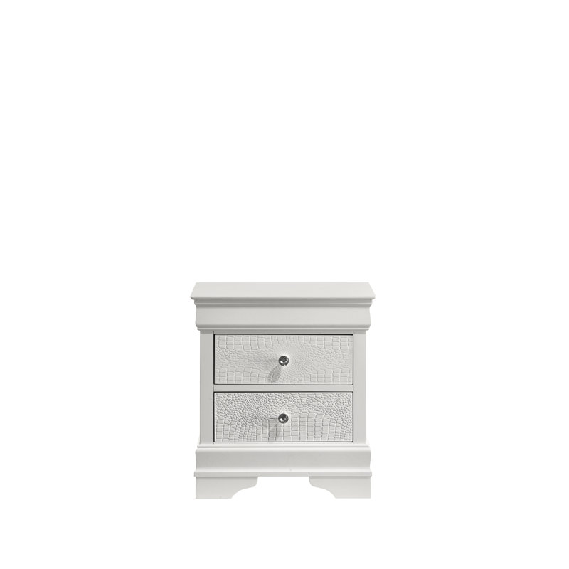 Table de chevet 2 tiroirs de style moderne, bois blanc (inventaire CA) | Idée de cadeau, Blanc
