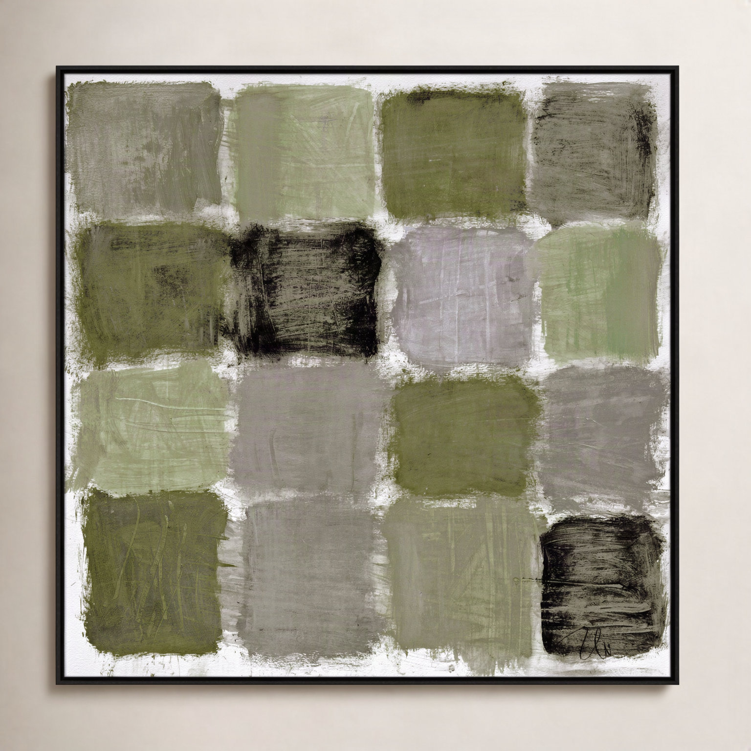 Coppola "Powder Room Green Reflections" Print, Espresso, 46.5" H x 46.5" W