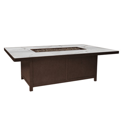 Capri Rectangle Iron Propane and Natural Gas Fire Pit Table