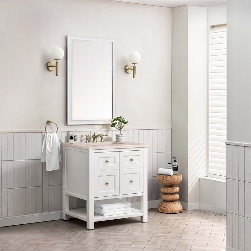 Breckenridge 30'' W Single Vanity, Charcoal Soapstone, Bright White, 8" Widespread