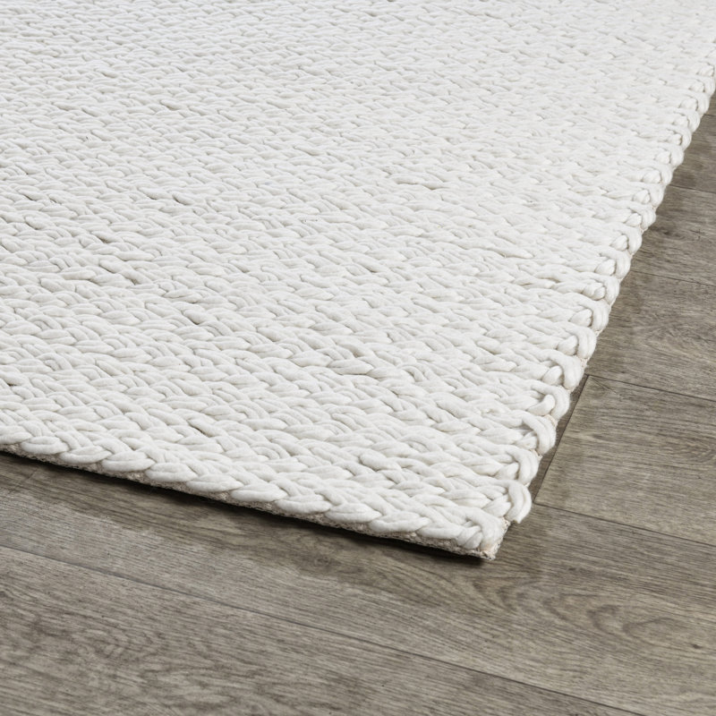Tapis rectangulaire en laine Oxnard avec envers antidérapant, Rectangle de 5 pi x 8 pi