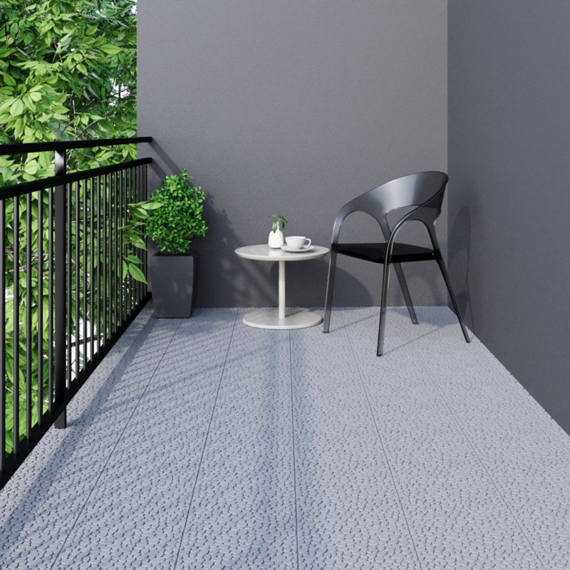 12.2 L x 12.2 W Interlocking Deck, Gray