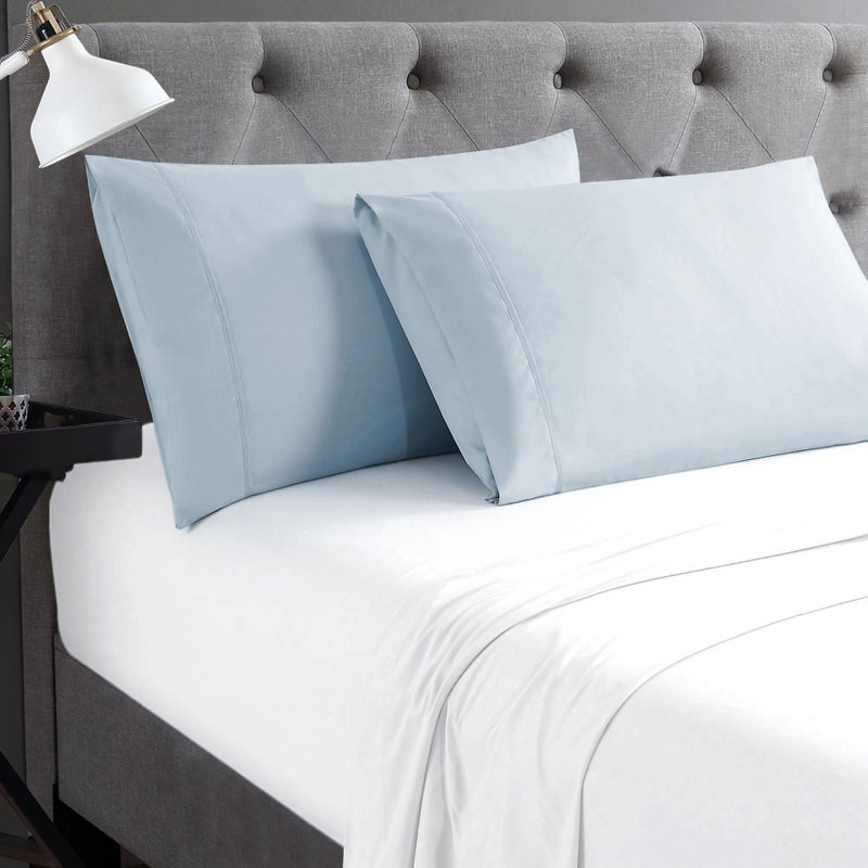Soft Microfiber Pillowcase - Basics by Wayfair™, Standard, Blue Fog