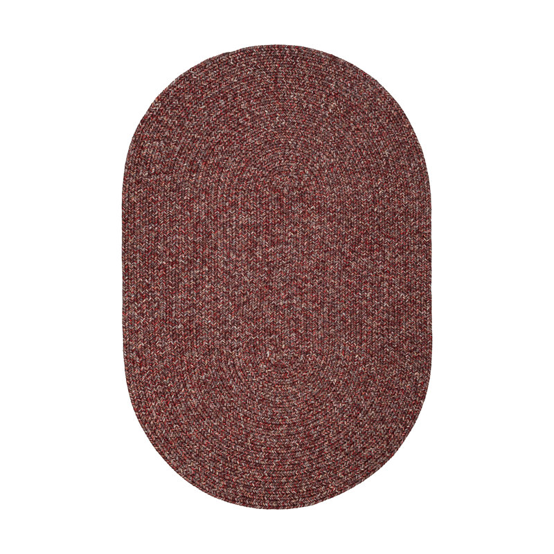 Tapis intérieur / extérieur tressé rouge Seline, Ovale 3 pi x 5 pi