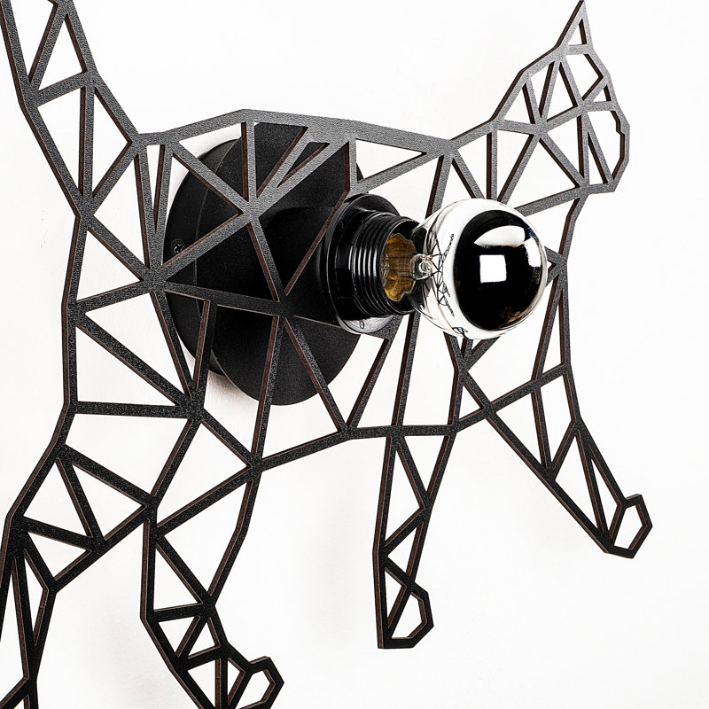 Lampe murale moderne noire, corps en panneau de fibres à densité moyenne avec capuchon en métal, 14,6 po x 4,7 po x 18,1 po | Douille E27 (40 W maximum) | Certifié IP20, enfichable et connectable par câble | Éclairage élégant pour enfants, décor 