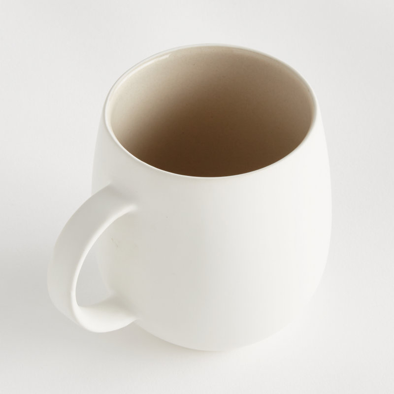 Ensemble de tasses à café Boese en céramique par Barclay Butera, Blanc/Brun clair