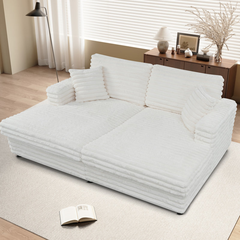 Chaise longue surdimensionnée 86,22 pouces, Beige