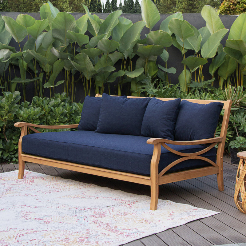 Regina 5 - Person Teak Outdoor Seating Group With Cushions, Navy