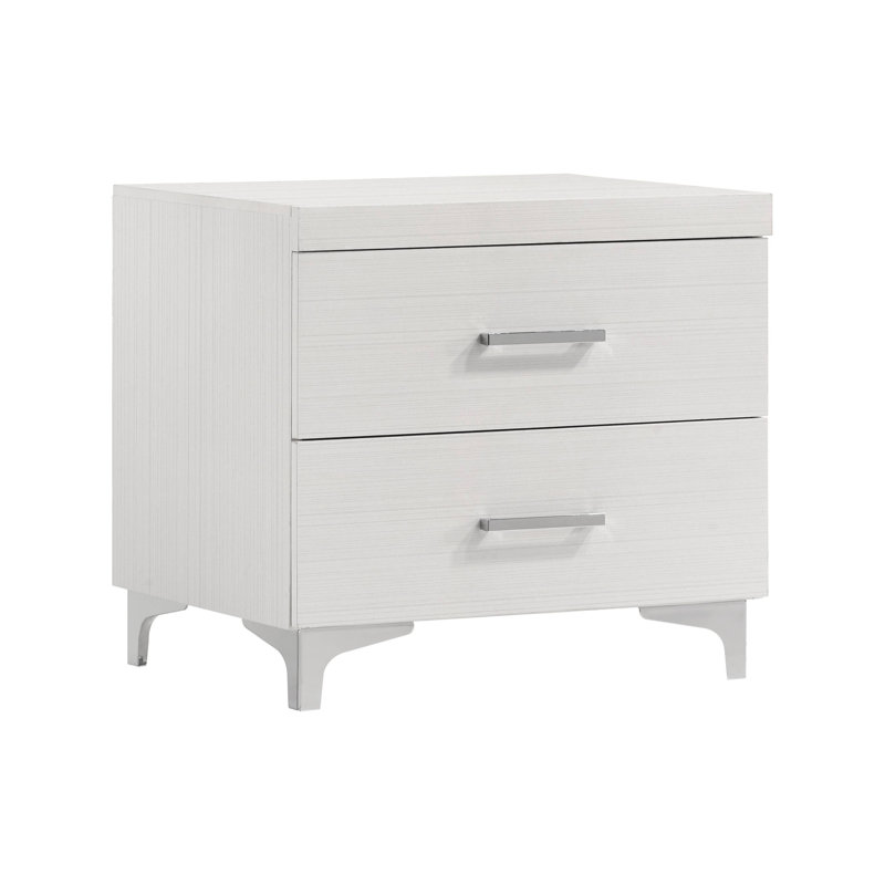 Table de chevet 2 tiroirs blanche Dariany