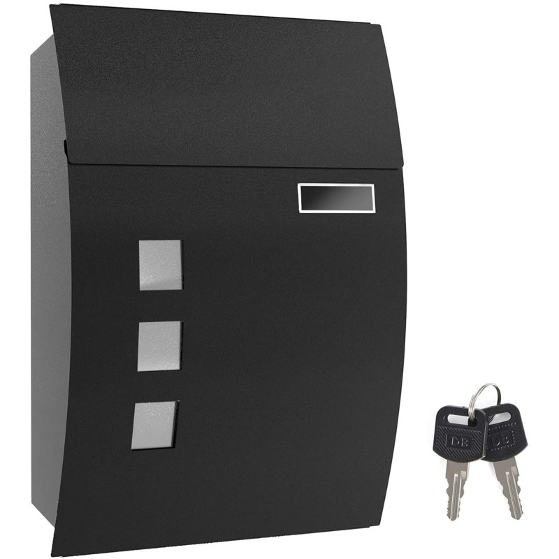 Loredana Steel Post Mounted Post Box, Black
