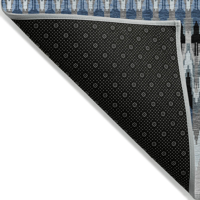 3' X 5' Gray Charcoal Southwestern Washable Indoor Outdoor Area Rug