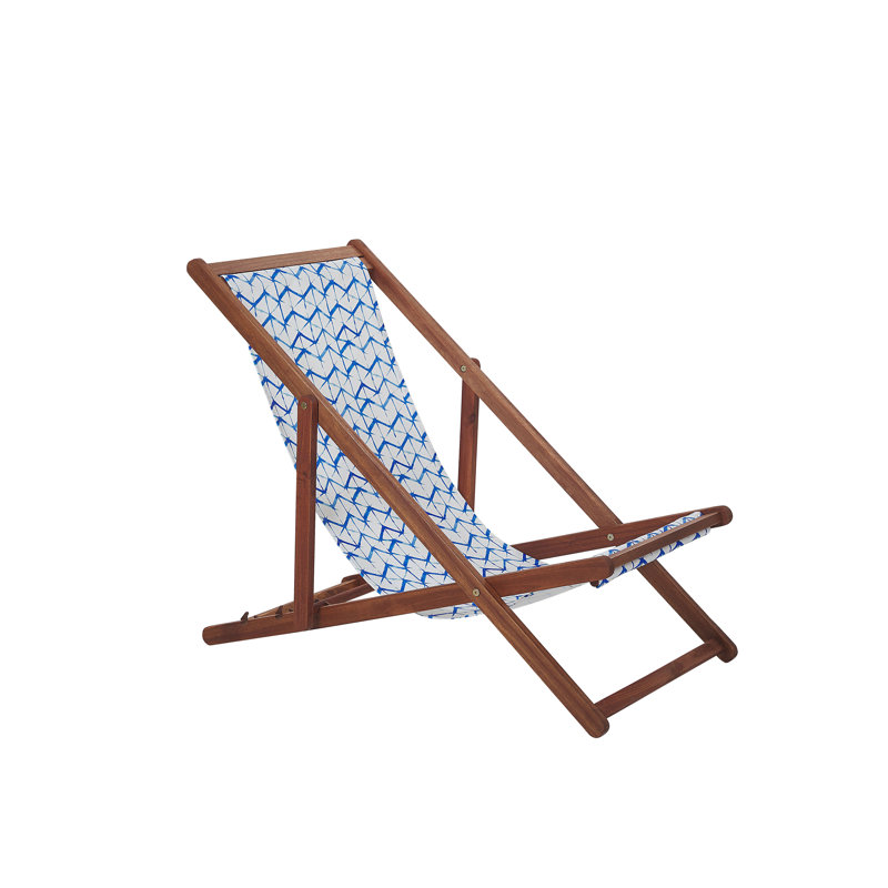 Dalmazio Folding Deck Chair, Brown, Geometric 3