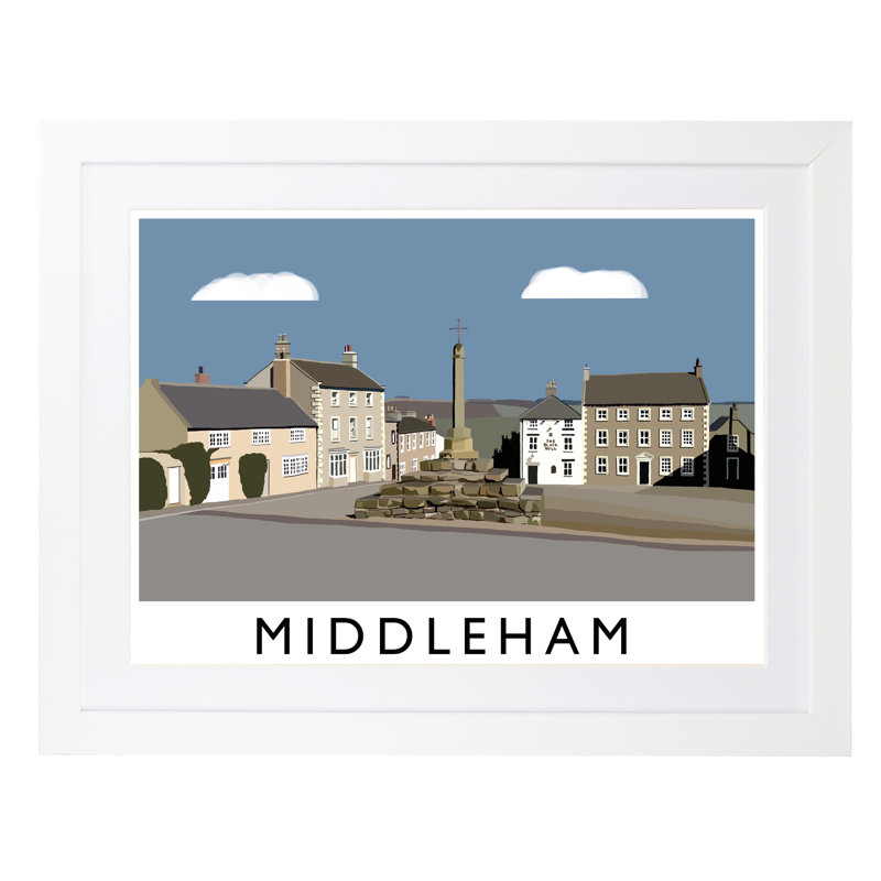 Middleham by Richard O'Neil - Print, White Wood Frame, 44 cm H x 54 cm W x 2.2 cm D