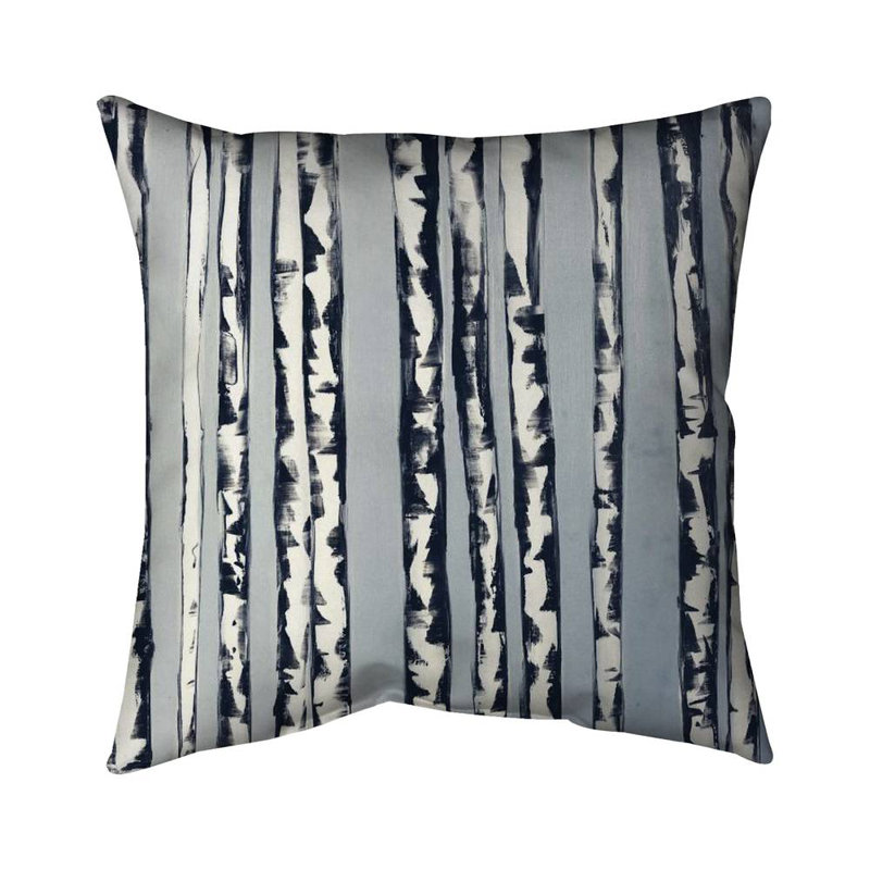 Small Birch Trees - Blue Contemporary – Throw Pillow Cover Only, Double-Sided Print, Insert Not Included