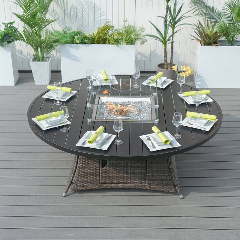 Table de salle à manger d'extérieur Miri, Brun