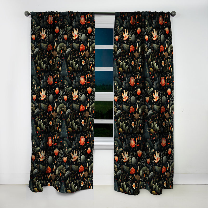 Nomadic Botanical Evasion - Rideau floral - Rideau occultant floral - 1 panneau, L 52 po x L 120 po