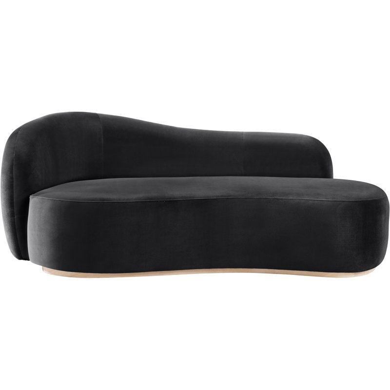 Chaise rembourrée en velours Gustavo, Velours noir