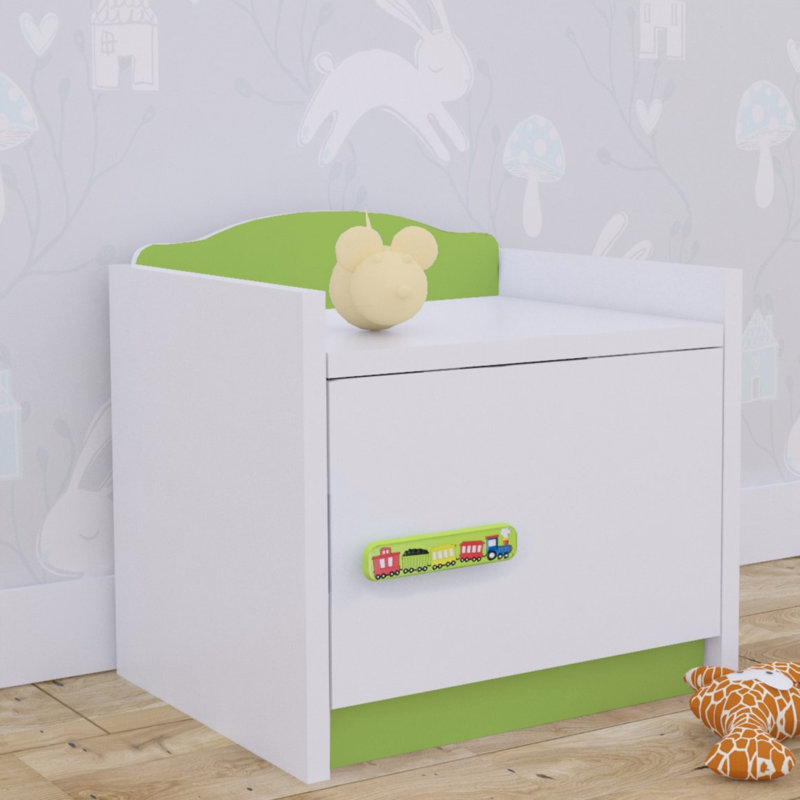 1 Drawer Nightstand, Green