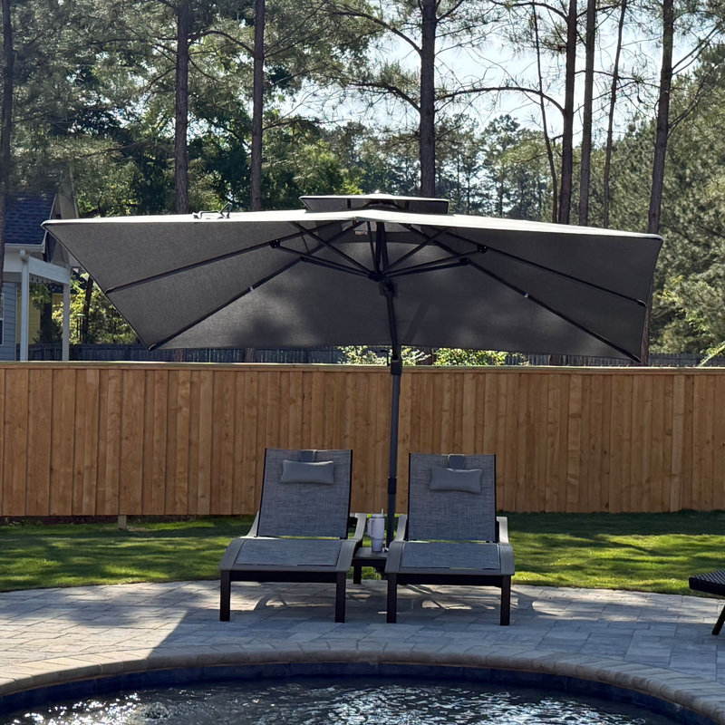 Parasol carré 10 po, Ardoise coulée