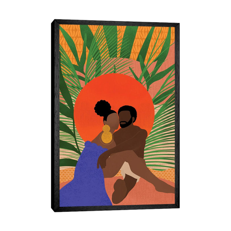 Black Couple - Print on Canvas, Black Framed, 66.04 cm H x 45.72 cm W