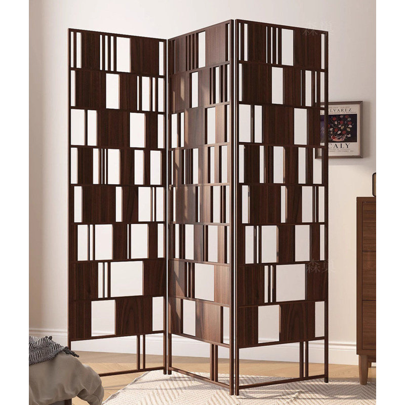 Paravent creux français antique en bois massif, H 70,87 po x l 70,87 po x P 1,18 po