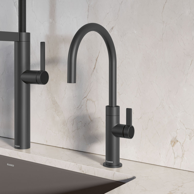 Système de filtration d'eau sous-évier BLANCO AQUA + Robinet Culina II BEVERAGE Noir mat, Noir mat