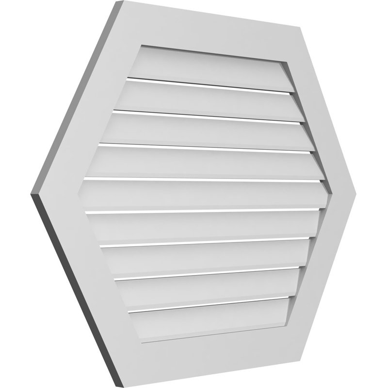 Évent horizontal fonctionnel à pignon en uréthane à surface horizontale Signature, H 32 po x l 42 po x P 1 po