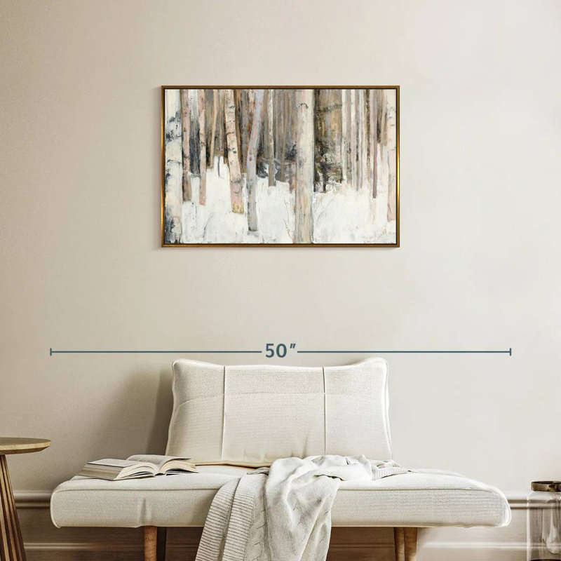 Lumière chaude d'hiver III, Cadre flottant doré, 31 po x 21 po