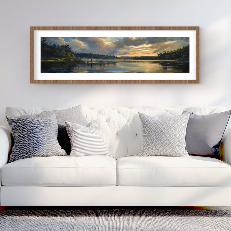 «Wide Open» - Reproduction matte encadrée turquoise pour la décoration intérieure