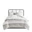 Édredon très grand 100% coton gris et blanc avec motif texturé surdimensionné 6 gris / blanc-129946388