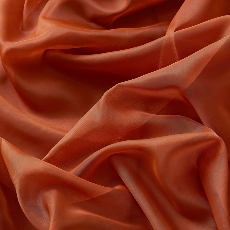 Daxin Sheer Voile Rod Pocket Curtain Panels, Rust, 54" W x 72" L
